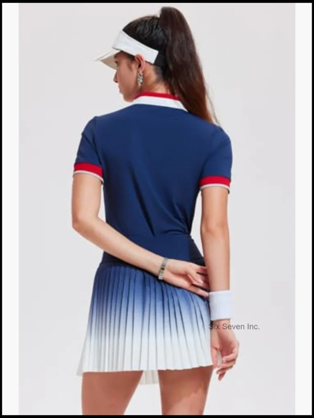 Matching 2 Piece Tennis Skirt Set with Pleated Skort and Polo Top